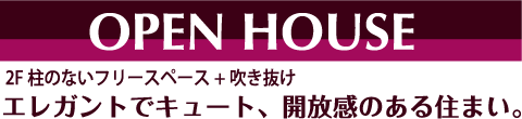 OPEN HOUSE 2F柱のないフリースペース＋吹抜け　エレガントでキュート、開放感のある住まい