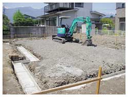 基礎工事2/11:床堀・砕石・転圧