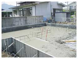 基礎工事6/11:耐圧盤コンクリート打設